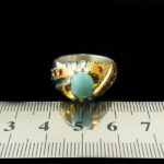 انگشتر نقره دست ساز مردانه طرح منصور ۲ با سنگ فیروزه نیشابوری - Image 5