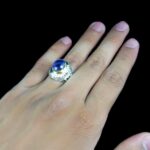 انگشتر نقره مردانه فاخر دست ساز طرح حنیف با سنگ آمیتیست الماس تراش - Image 4