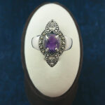 نیم ست نقره زنانه طرح ارنواز با سنگ آمیتیست الماس تراش - Image 3