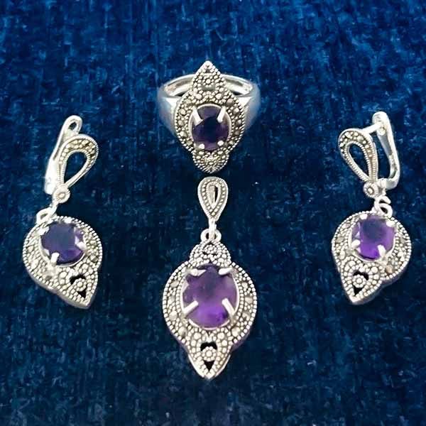 زیباترین نیم ست آمیتیست ظریف