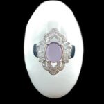 انگشتر نقره زنانه طرح هلن با سنگ عقیق کبود یمنی - Image 2