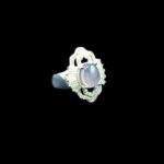 انگشتر نقره زنانه طرح هلن با سنگ عقیق کبود یمنی - Image 3