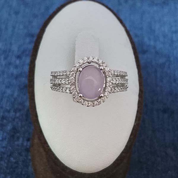 انگشتر نقره زنانه طرح هیلدا با سنگ عقیق کبود یمنی - Image 2