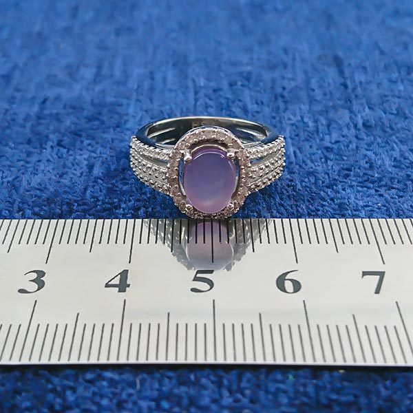 انگشتر نقره زنانه طرح هیلدا با سنگ عقیق کبود یمنی - Image 3