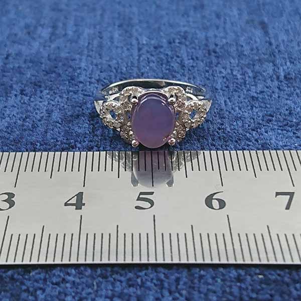 انگشتر نقره زنانه طرح ورونیکا با سنگ عقیق کبود یمنی - Image 3