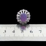 انگشتر نقره زنانه طرح مهرنگار با سنگ عقیق کبود یمنی - Image 2