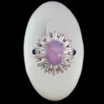 انگشتر نقره زنانه طرح مهرنگار با سنگ عقیق کبود یمنی - Image 3