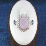 انگشتر نقره زنانه طرح فروزان با سنگ عقیق کبود یمنی - Image 3