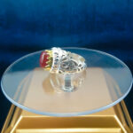 انگشتر نقره مردانه طرح دامون با سنگ عقیق یمنی سرخ - Image 2