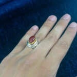 انگشتر نقره مردانه طرح دامون با سنگ عقیق یمنی سرخ - Image 4