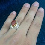 انگشتر نقره مردانه طرح دایان با سنگ عقیق یمنی سرخ - Image 3