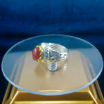 انگشتر نقره مردانه طرح دایان با سنگ عقیق یمنی سرخ - Image 4