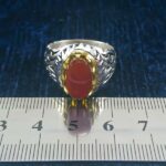 انگشتر نقره مردانه طرح دایان با سنگ عقیق یمنی سرخ - Image 5