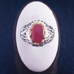 انگشتر نقره مردانه طرح دایان با سنگ عقیق یمنی سرخ - Image 6