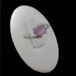 انگشتر نقره زنانه طرح سامینا با سنگ عقیق کبود یمنی