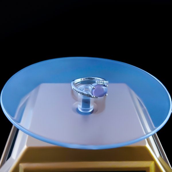 انگشتر نقره زنانه طرح سامینا با سنگ عقیق کبود یمنی - Image 4