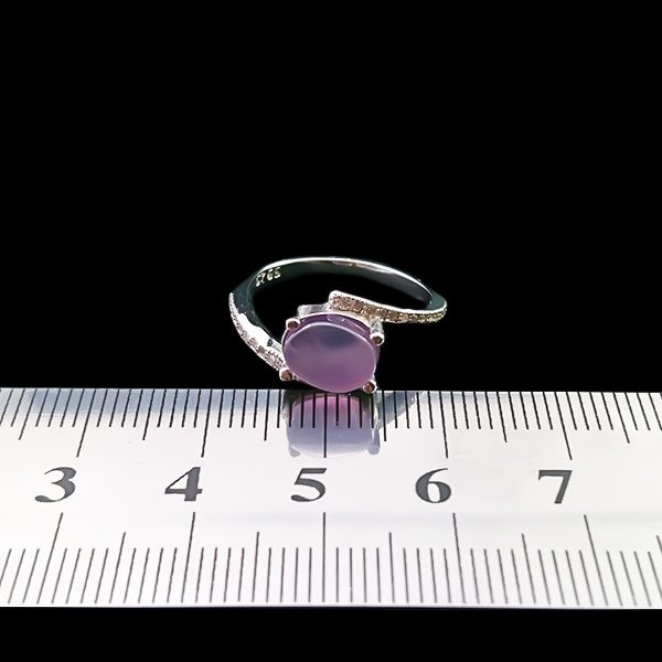 انگشتر نقره زنانه طرح سامینا با سنگ عقیق کبود یمنی - Image 2