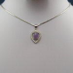 گردنبند نقره زنانه طرح فرگل با سنگ عقیق کبود یمنی - Image 4