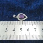 گردنبند نقره زنانه طرح فرگل با سنگ عقیق کبود یمنی - Image 3