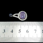 گردنبند نقره زنانه طرح فلور با سنگ عقیق کبود یمنی - Image 3