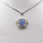 گردنبند عقیق کبود یمنی نقره زنانه طرح لامیا - Image 4