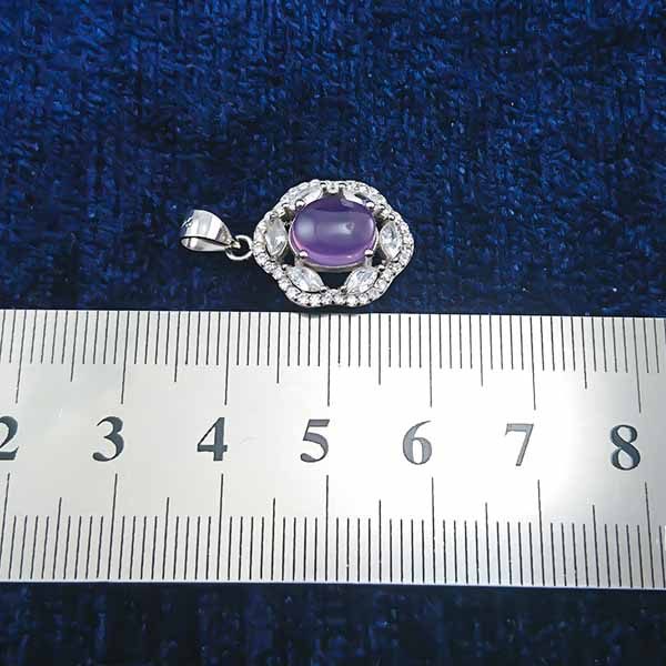 گردنبند نقره زنانه طرح مهگل با سنگ عقیق کبود یمنی - Image 5