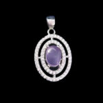 گردنبند عقیق کبود یمنی نقره زنانه طرح ماتیسا - Image 2