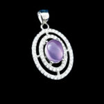 گردنبند عقیق کبود یمنی نقره زنانه طرح ماتیسا