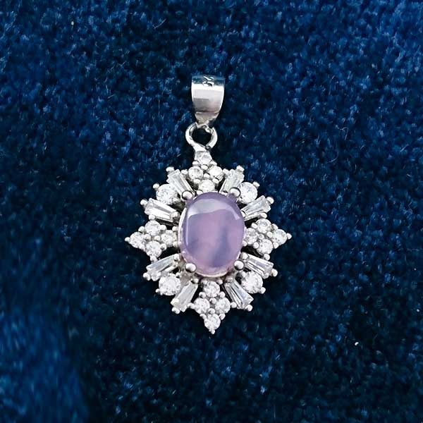 گردنبند نقره زنانه طرح ماهک با سنگ عقیق کبود یمنی - Image 4