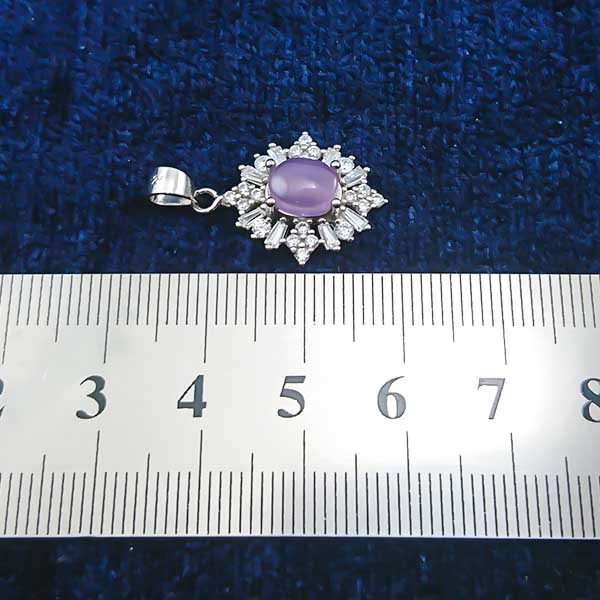 گردنبند نقره زنانه طرح ماهک با سنگ عقیق کبود یمنی - Image 2