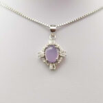 گردنبند عقیق کبود یمنی نقره زنانه طرح نوژان - Image 2