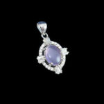 گردنبند عقیق کبود یمنی نقره زنانه طرح نوژان