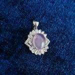 گردنبند نقره زنانه طرح مهرسا با سنگ عقیق کبود یمنی