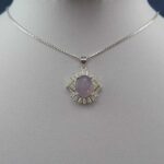 گردنبند نقره زنانه طرح مهرسا با سنگ عقیق کبود یمنی - Image 4