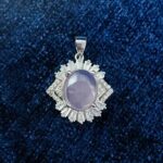 گردنبند نقره زنانه طرح مهرسا با سنگ عقیق کبود یمنی - Image 3