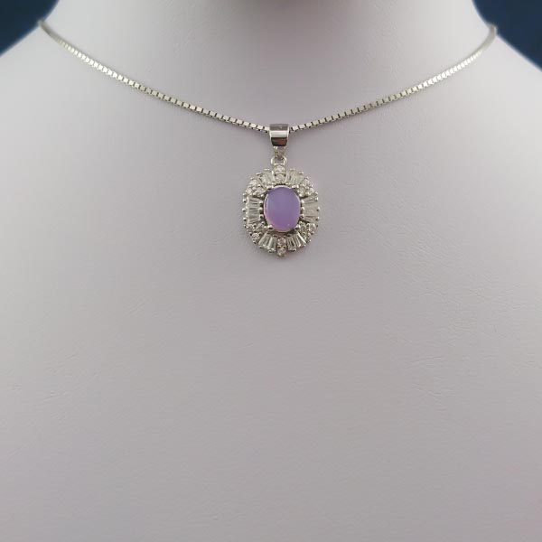 گردنبند نقره زنانه طرح ماهناز با سنگ عقیق کبود یمنی - Image 2