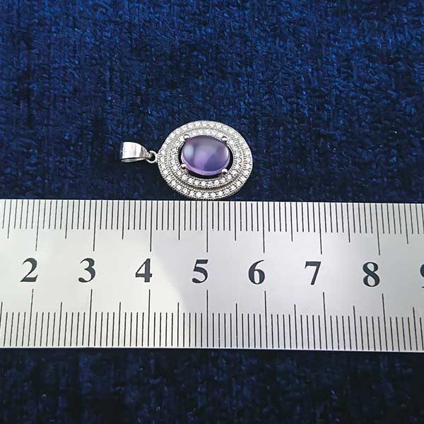 گردنبند نقره زنانه طرح وانیا با سنگ عقیق کبود یمنی - Image 4