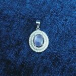 گردنبند نقره زنانه طرح وانیا با سنگ عقیق کبود یمنی - Image 2
