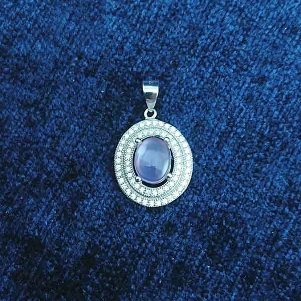 گردنبند نقره زنانه طرح وانیا با سنگ عقیق کبود یمنی - Image 2