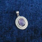 گردنبند نقره زنانه طرح وانیا با سنگ عقیق کبود یمنی