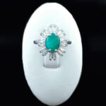 انگشتر زمرد الماس تراش نقره زنانه طرح کاترینا - Image 3