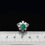 انگشتر زمرد الماس تراش نقره زنانه طرح کاترینا - Image 2