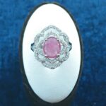 انگشتر نقره زنانه طرح انوشا با سنگ یاقوت سرخ الماس تراش - Image 3