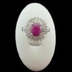 انگشتر نقره زنانه طرح آلینا با سنگ یاقوت سرخ الماس تراش - Image 3