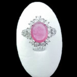 انگشتر نقره زنانه طرح آلیسا با سنگ یاقوت سرخ الماس تراش - Image 3