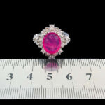 انگشتر نقره زنانه طرح آلیسا با سنگ یاقوت سرخ الماس تراش - Image 2