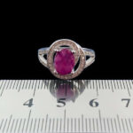 انگشتر نقره زنانه طرح آلنا با سنگ یاقوت سرخ الماس تراش - Image 3