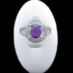 انگشتر نقره زنانه طرح آلنا با سنگ یاقوت سرخ الماس تراش - Image 2