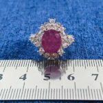 انگشتر نقره زنانه طرح آرشیدا با سنگ یاقوت سرخ الماس تراش - Image 2