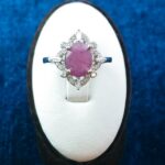 انگشتر نقره زنانه طرح بهارناز با سنگ یاقوت سرخ الماس تراش - Image 3